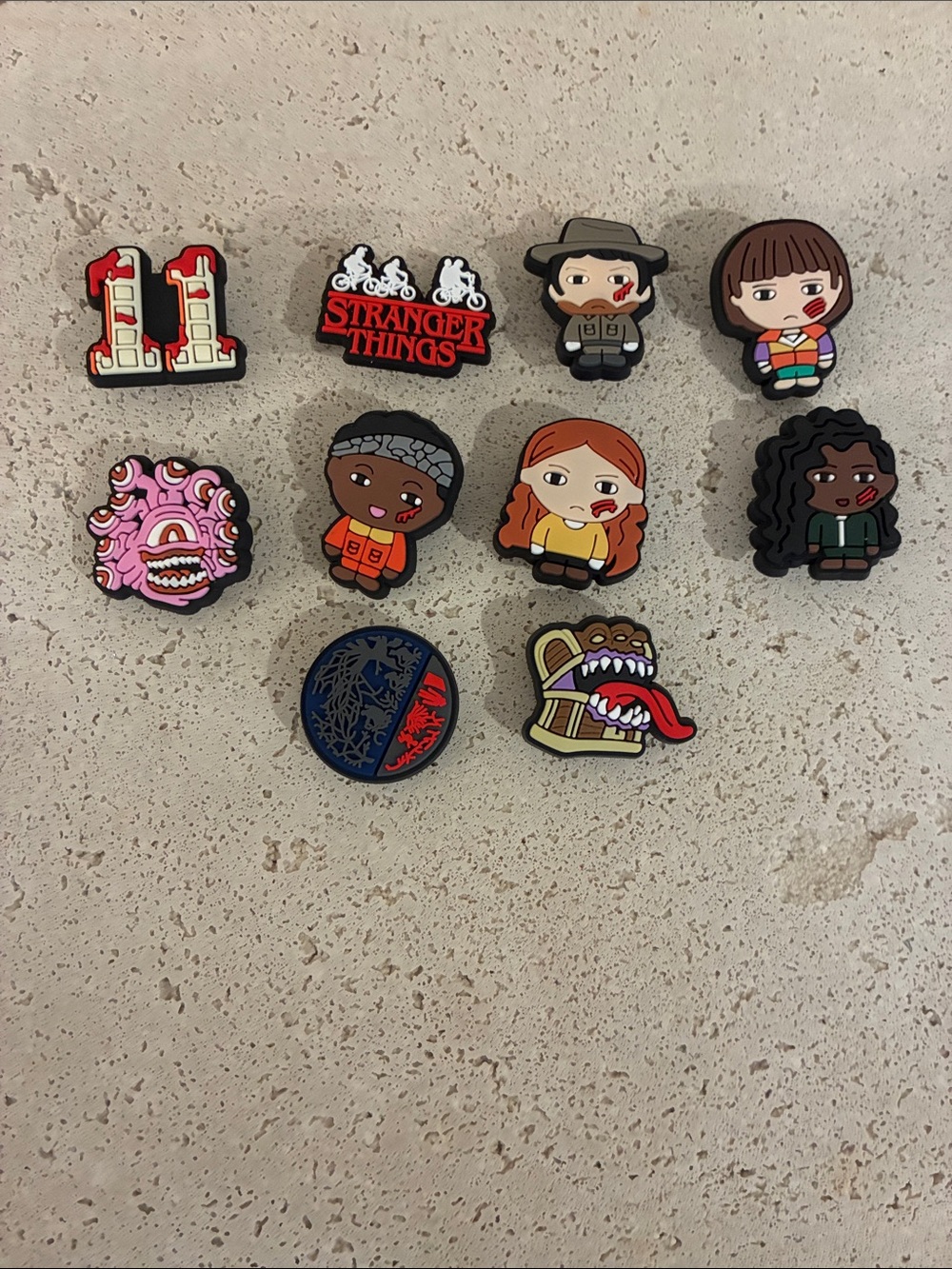 Stranger Things Shoe Charms Sandals & Flip Flops  - Hopper Max Lucas NEW 11